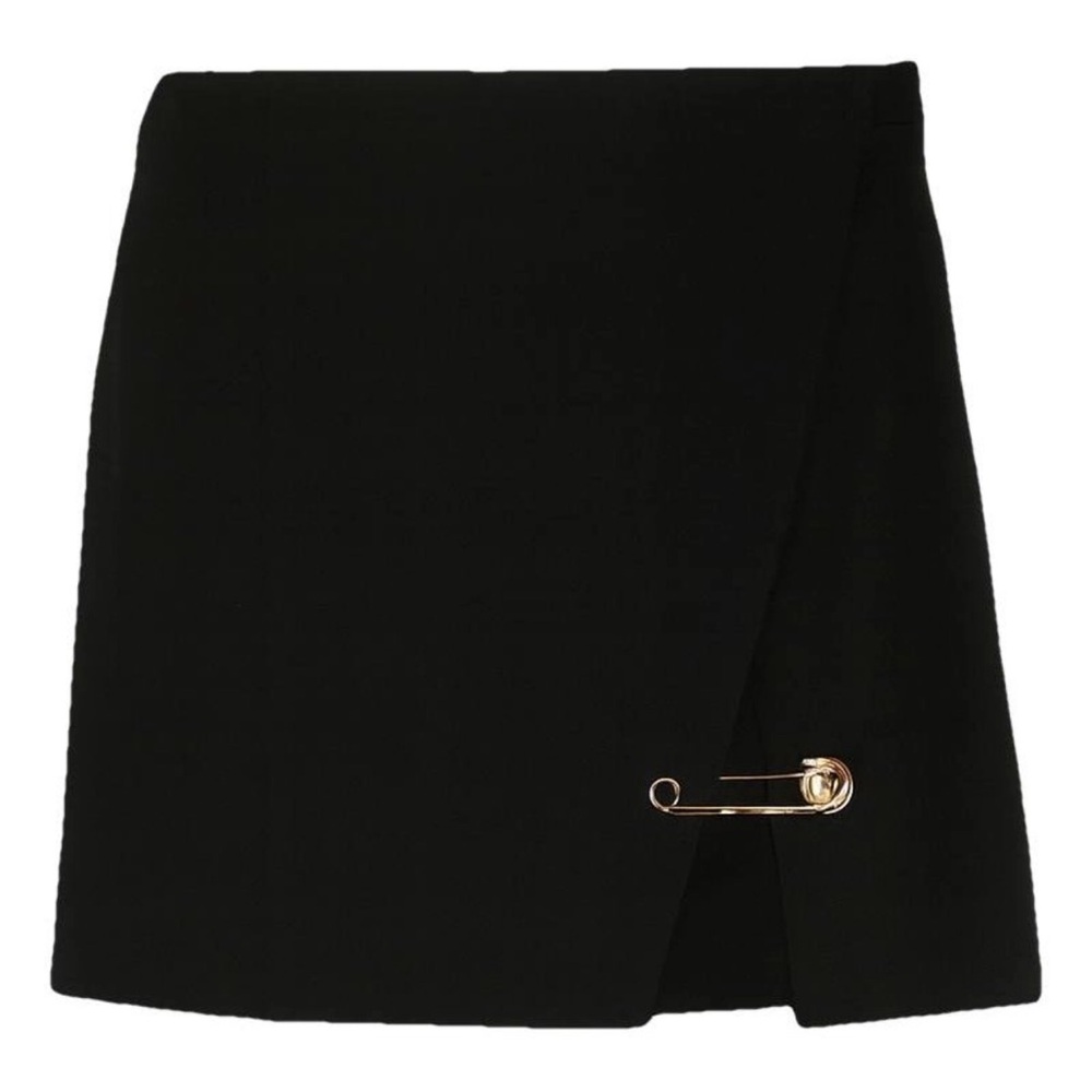 Versace Safety Pin Black Mini Skirt
